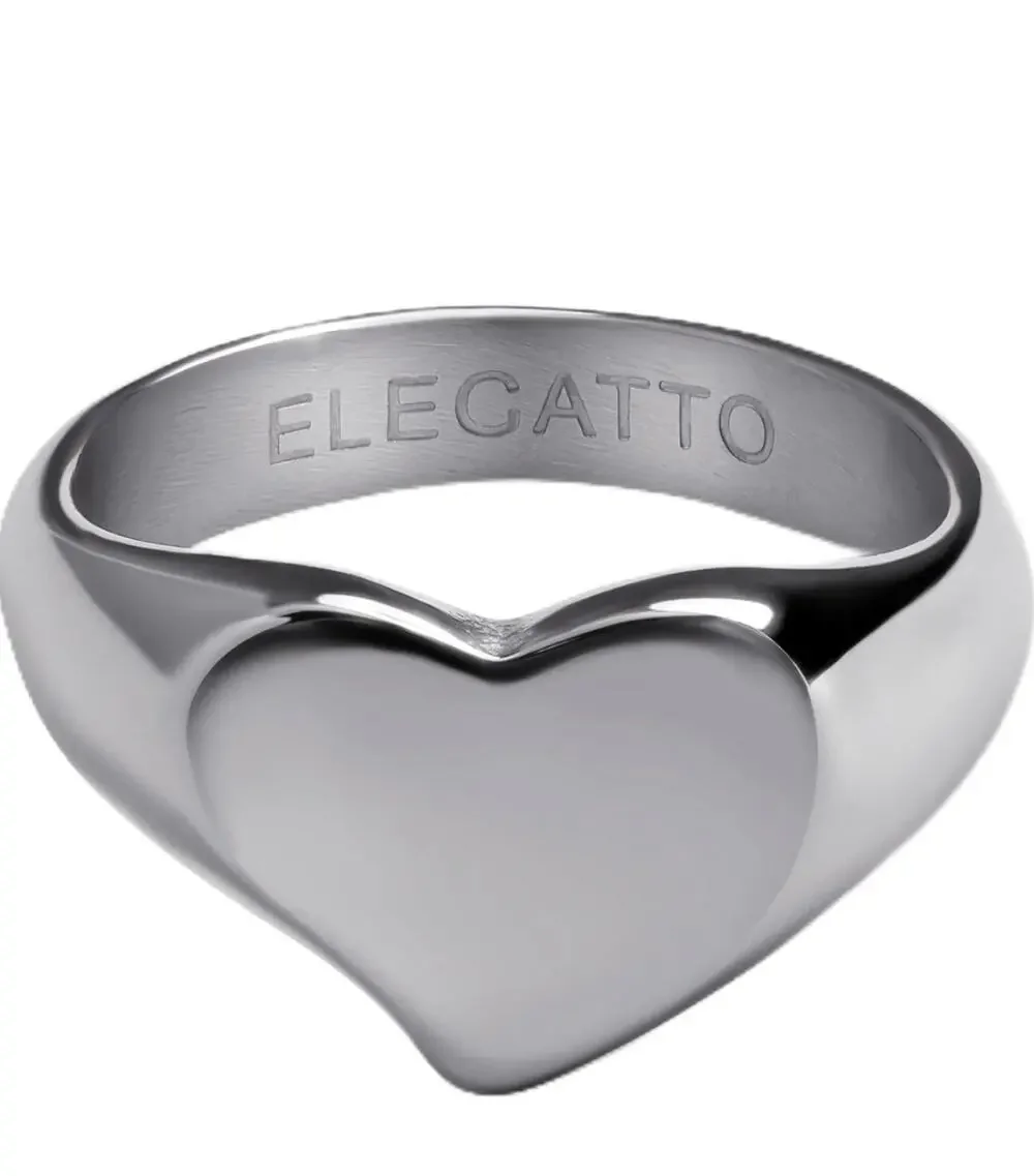 Elegatto Amore Premium 18K Gold Plated Heart Ring Size 5